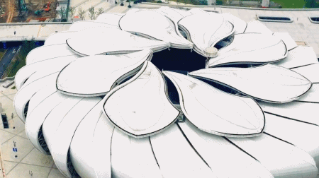 打卡杭州奥体中心网球中心丨“小莲花”旋转开合 迎接全世界来客