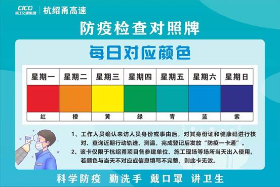 浙江省交通集团杭绍甬高速杭绍段项目全线实行防疫一卡通制度 浙江省交通集团杭绍甬高速杭绍段项目全线实行防疫一卡通制度