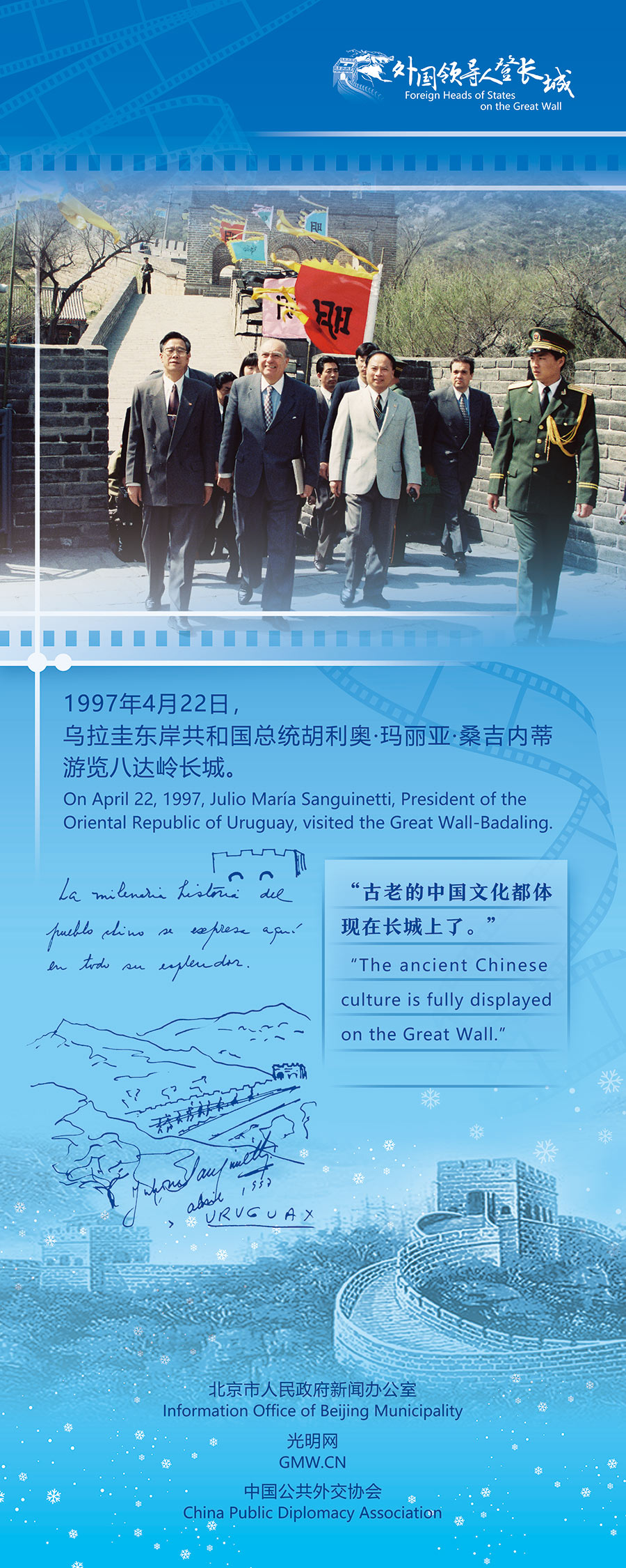 President of Uruguay Sanguinetti’s Sketch of Great Wall