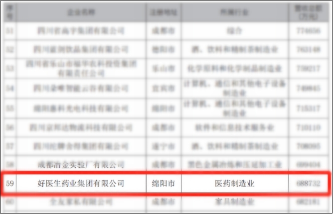 好医生集团上榜2024四川民营企业100强