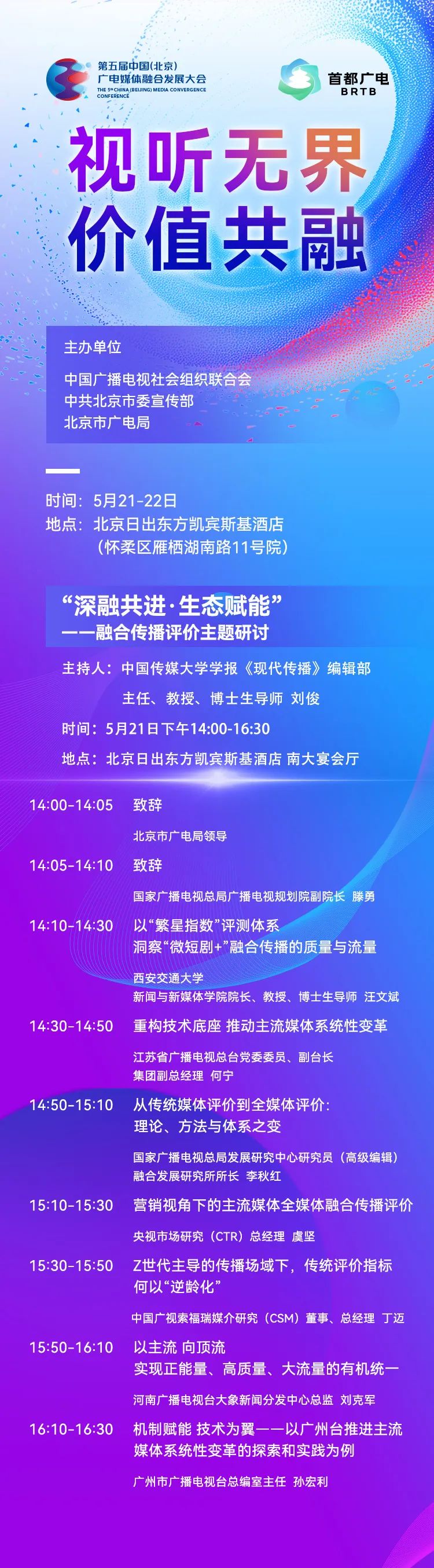 议程首发！第五届中国（北京）广电媒体融合发展大会 精彩抢先看——