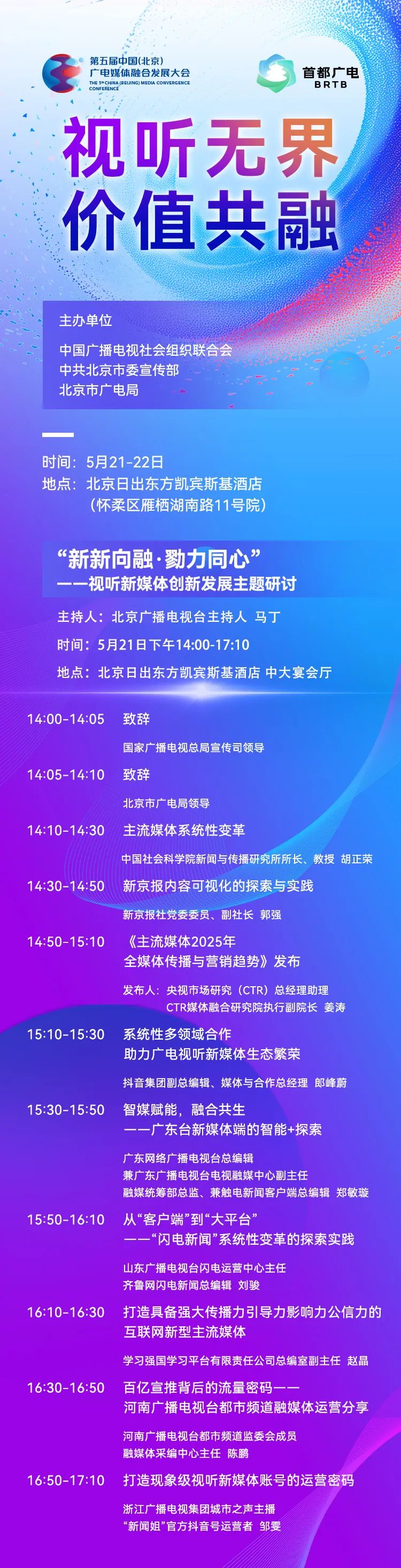 议程首发！第五届中国（北京）广电媒体融合发展大会 精彩抢先看——