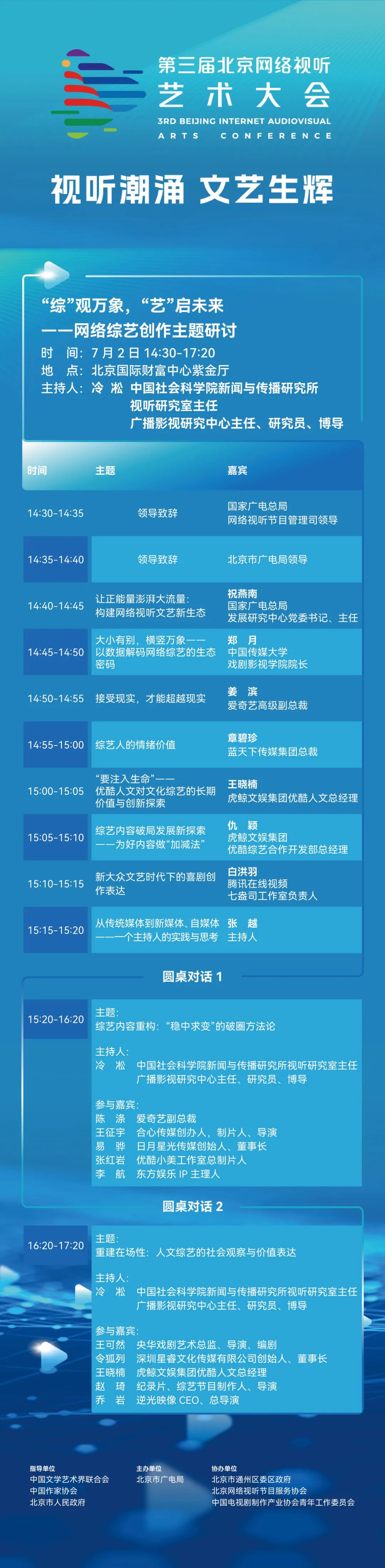 一键收藏！第三届北京网络视听艺术大会议程揭晓