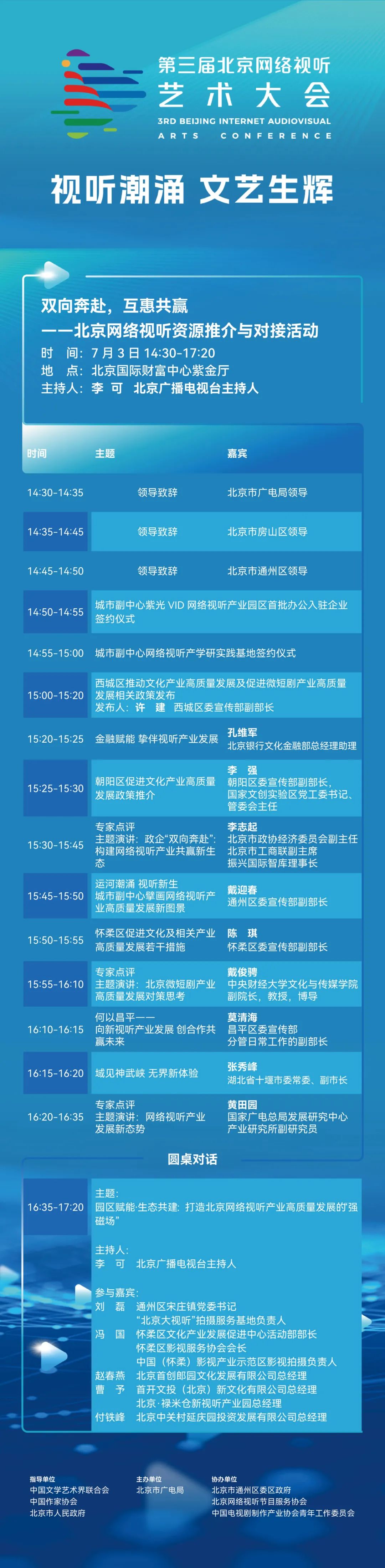 一键收藏！第三届北京网络视听艺术大会议程揭晓