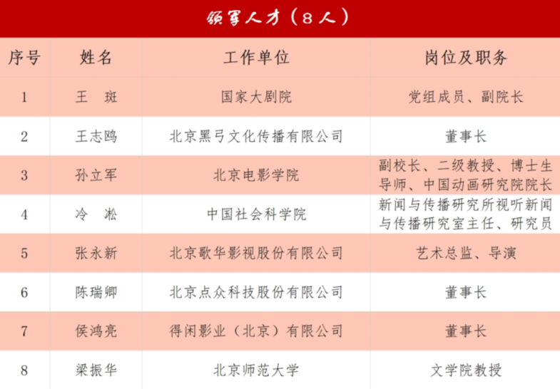 关于首届北京大视听“京琅琊”人才拟入选名单的公示