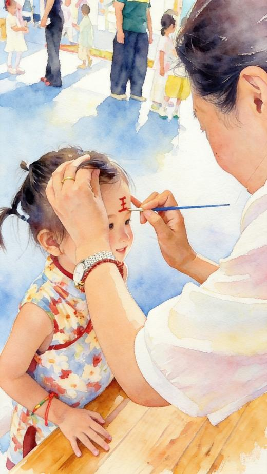 【网络中国节·端午】雄黄点额:眉间一笔护童真 【网络中国节·端午】雄黄点额:眉间一笔护童真